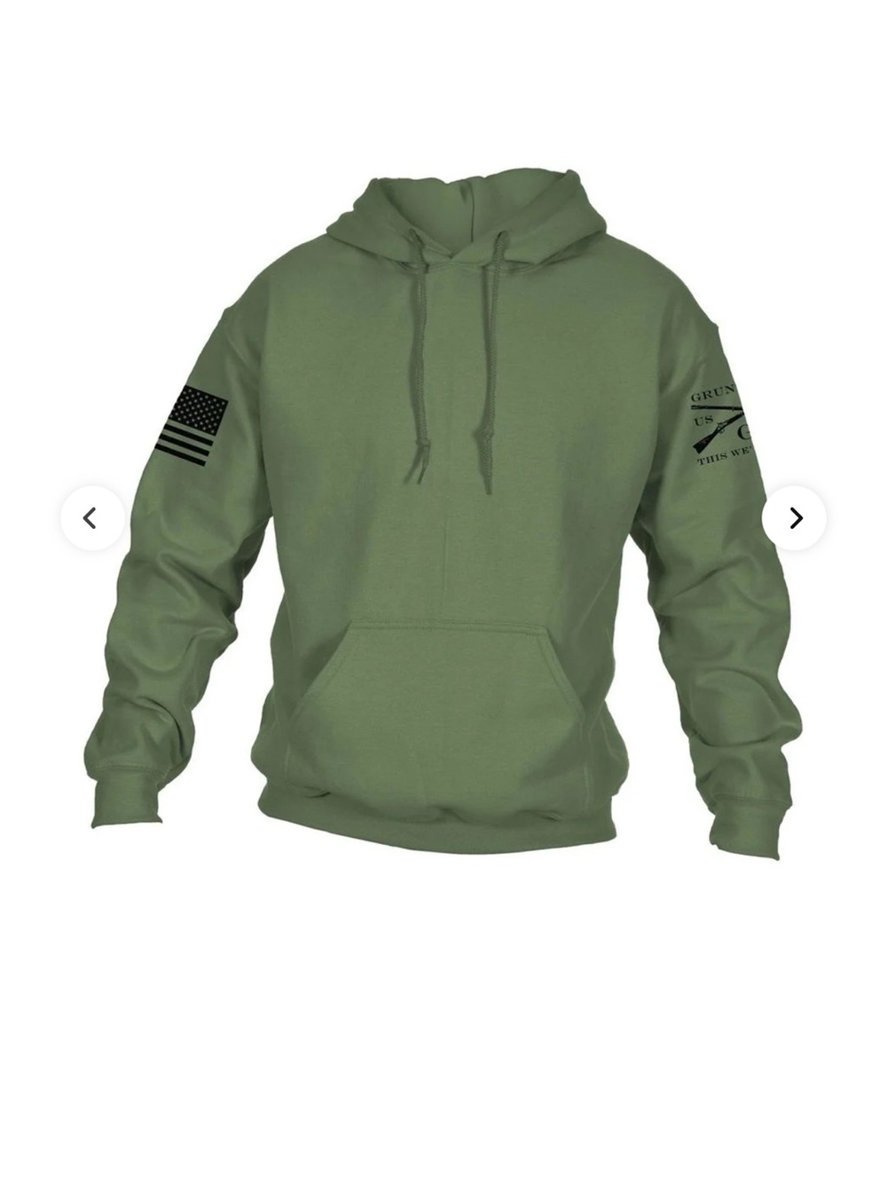 Grunt Style Olive Green Pullover Hoodie with Sleeve Graphics
